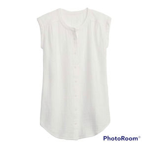 NWT Gap GapKids Girls Crinkle Gauze Tunic Dress in White (Sz S/6-7)